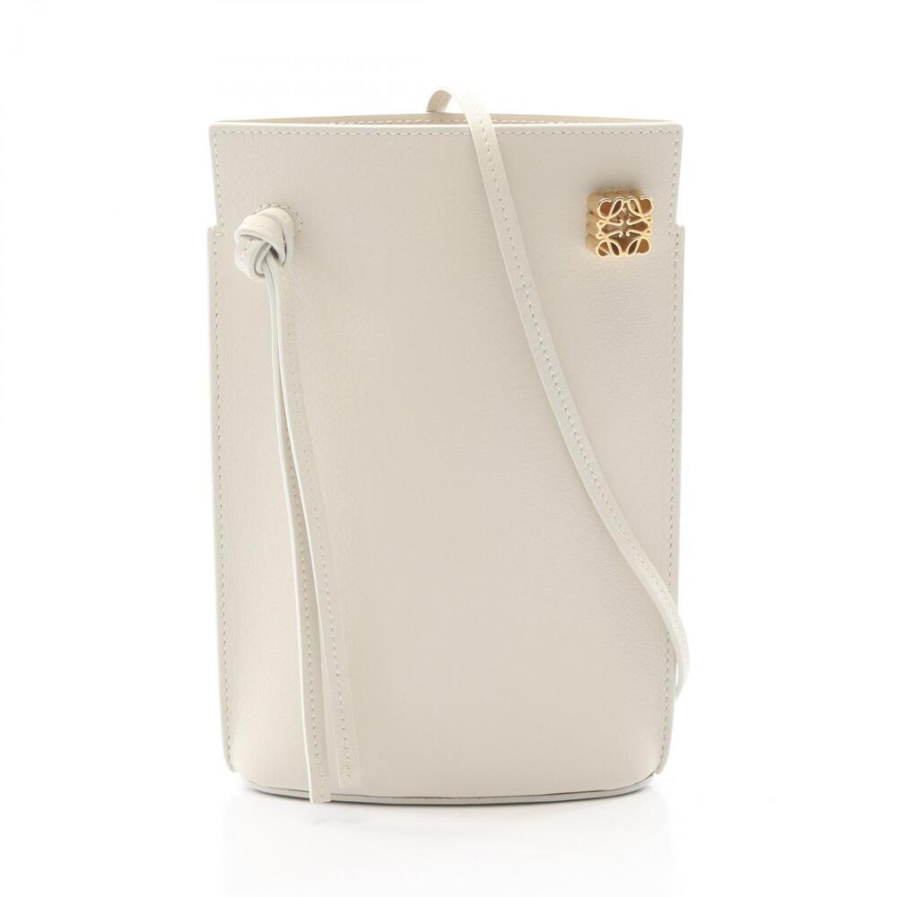 Loewe Dice Pocket Leather Shoulder Bag White